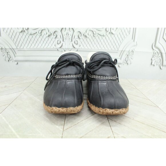 LL Bean Bean Boots Rubber Moc Sherpa Lined Leather Black Size 6 M - Picture 4 of 11